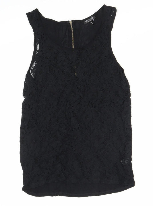 Womens UK Size 10 Topshop Black  Tank