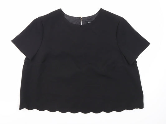 New Look Women's Black Round Neck T-Shirt UK 16