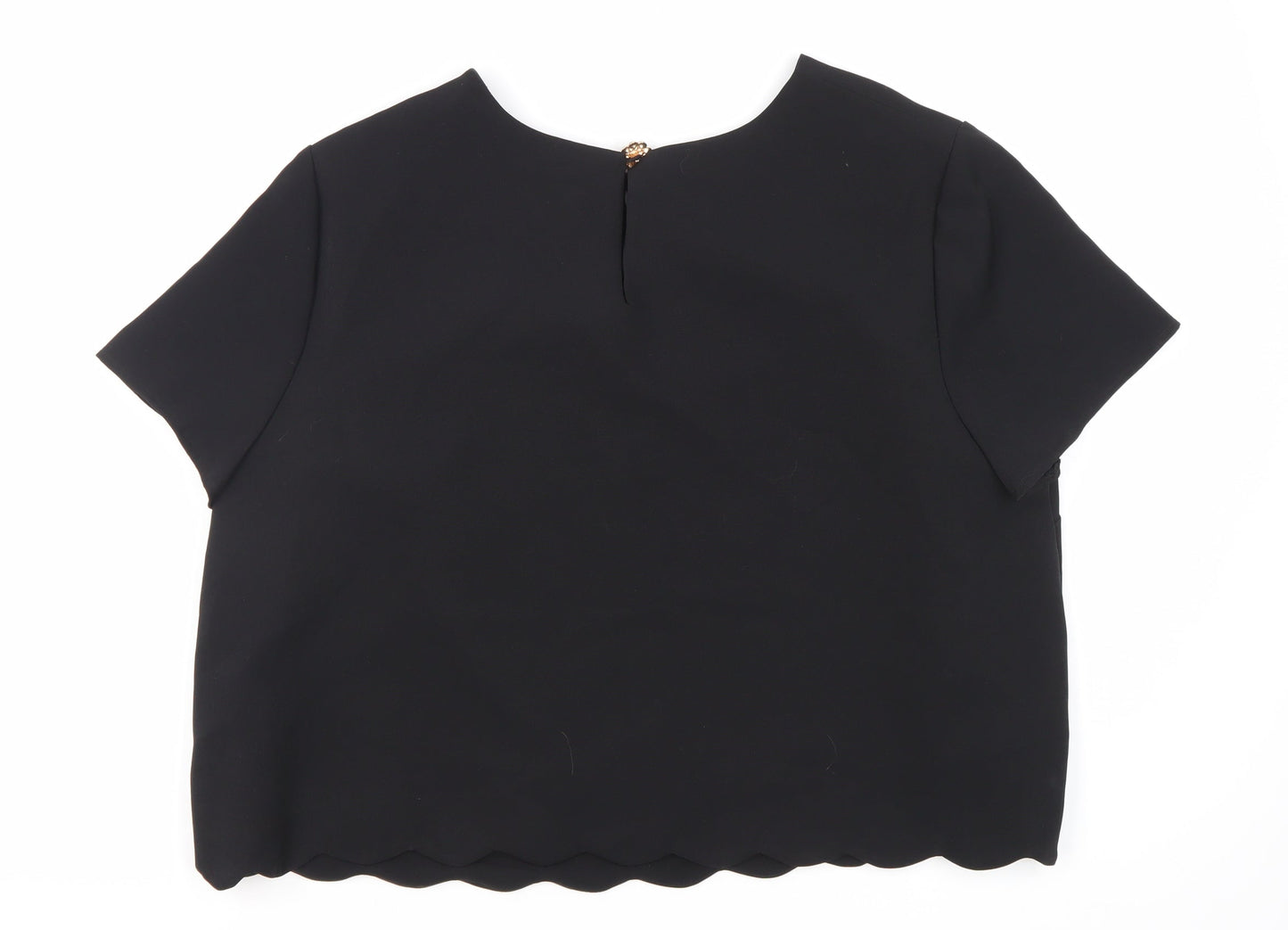 New Look Women's Black Round Neck T-Shirt UK 16