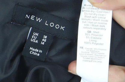 New Look Women's Black Round Neck T-Shirt UK 16