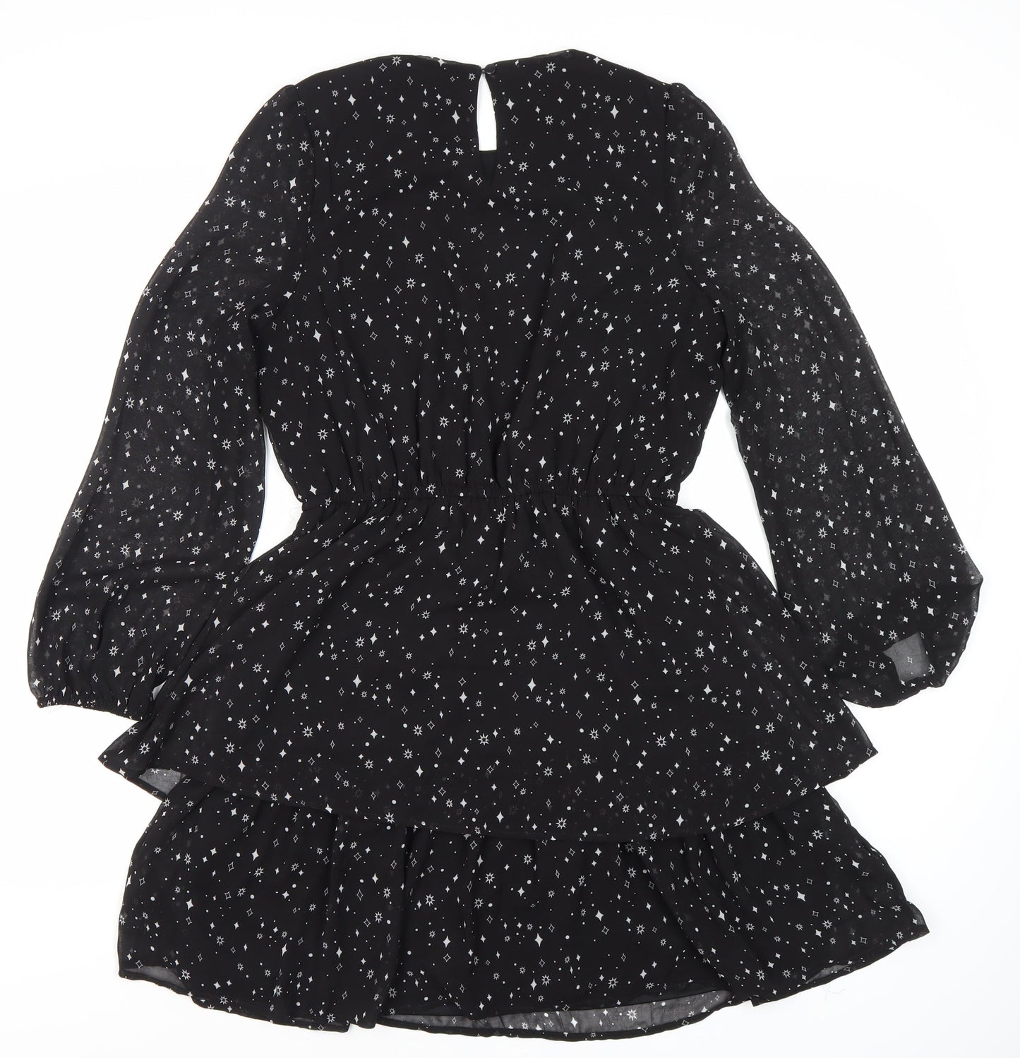 915 Generation Girls Black Short Dress, 15 Years, Long Sleeve