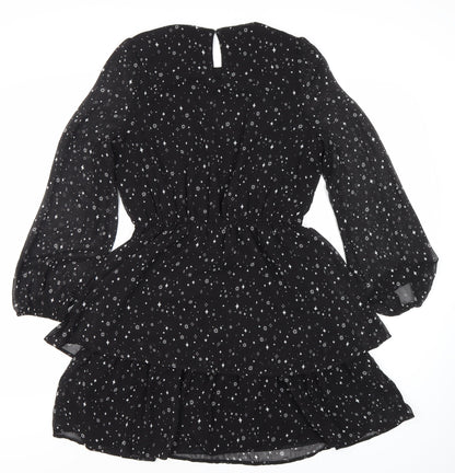 915 Generation Girls Black Short Dress, 15 Years, Long Sleeve