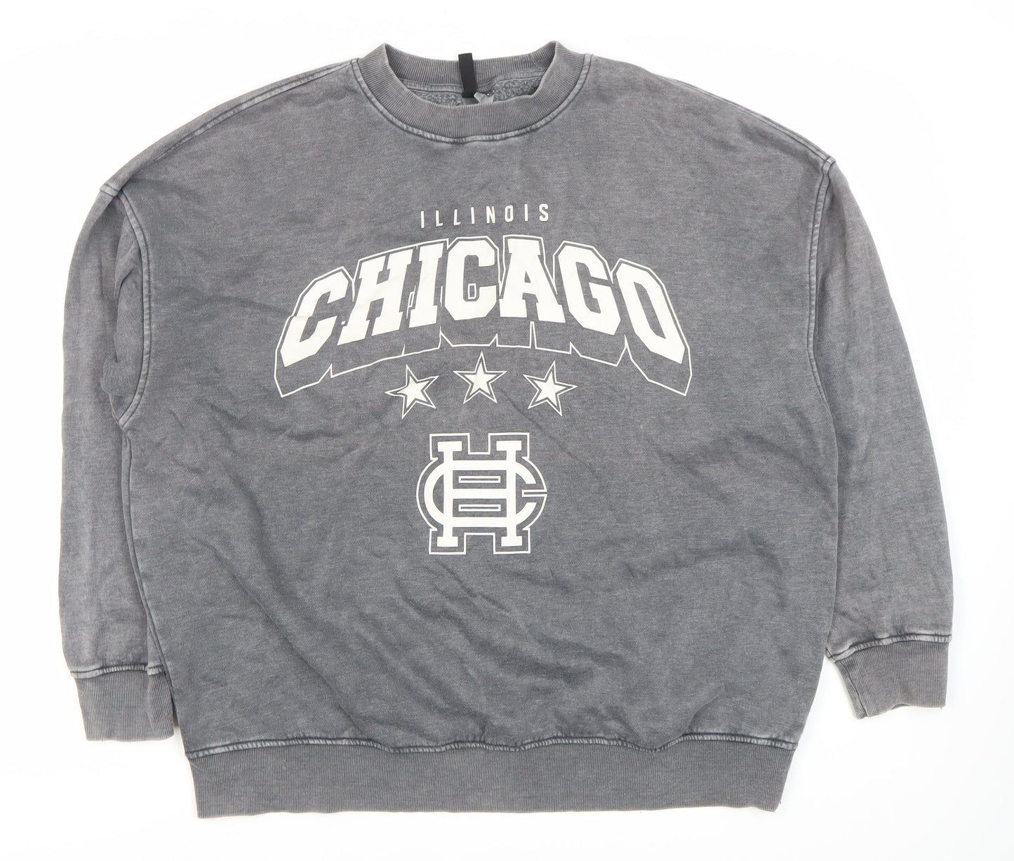 Divided Unisex Grey Pullover Sweatshirt, Size 12