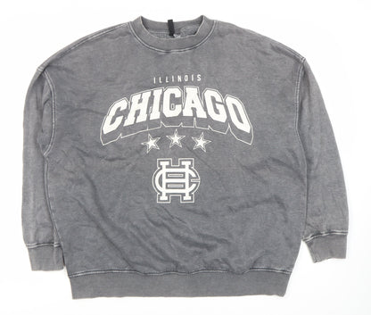 Divided Unisex Grey Pullover Sweatshirt, Size 12