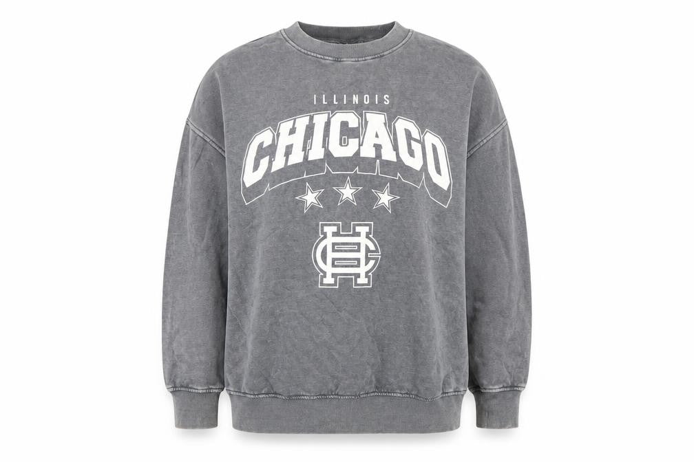 Front view of Divided unisex grey pullover sweatshirt, size 12