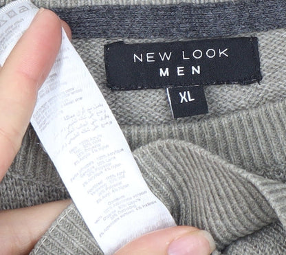 New Look Men’s Grey XL Pullover Jumper