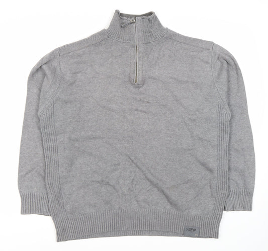 Livergy Men's Grey XL Full Zip Jumper Casual Knit