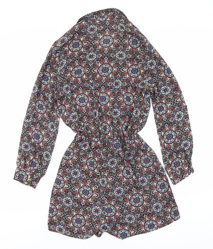 New Look Women's Multicoloured Floral Playsuit UK 6