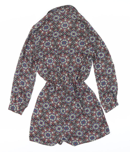 New Look Women's Multicoloured Floral Playsuit UK 6