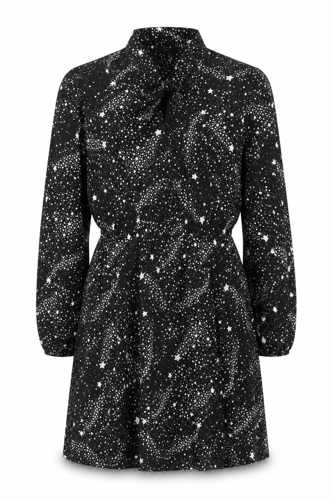 Oasis Women's Black Star Dress, M, Long Sleeve, Lightweight