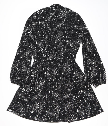 Oasis Women's Black Star Dress, M, Long Sleeve, Lightweight