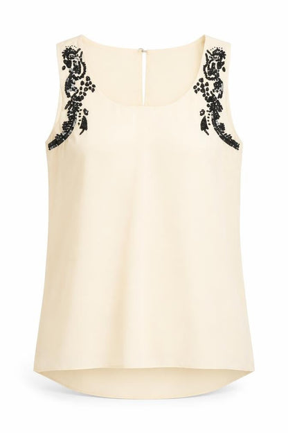 Womens UK Size 10 Oasis Beige Basic Blouse