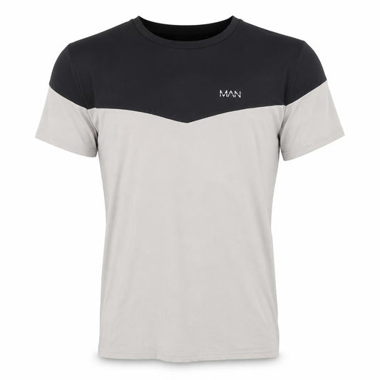 boohooMAN Men's Colourblock T-Shirt XL Black Beige