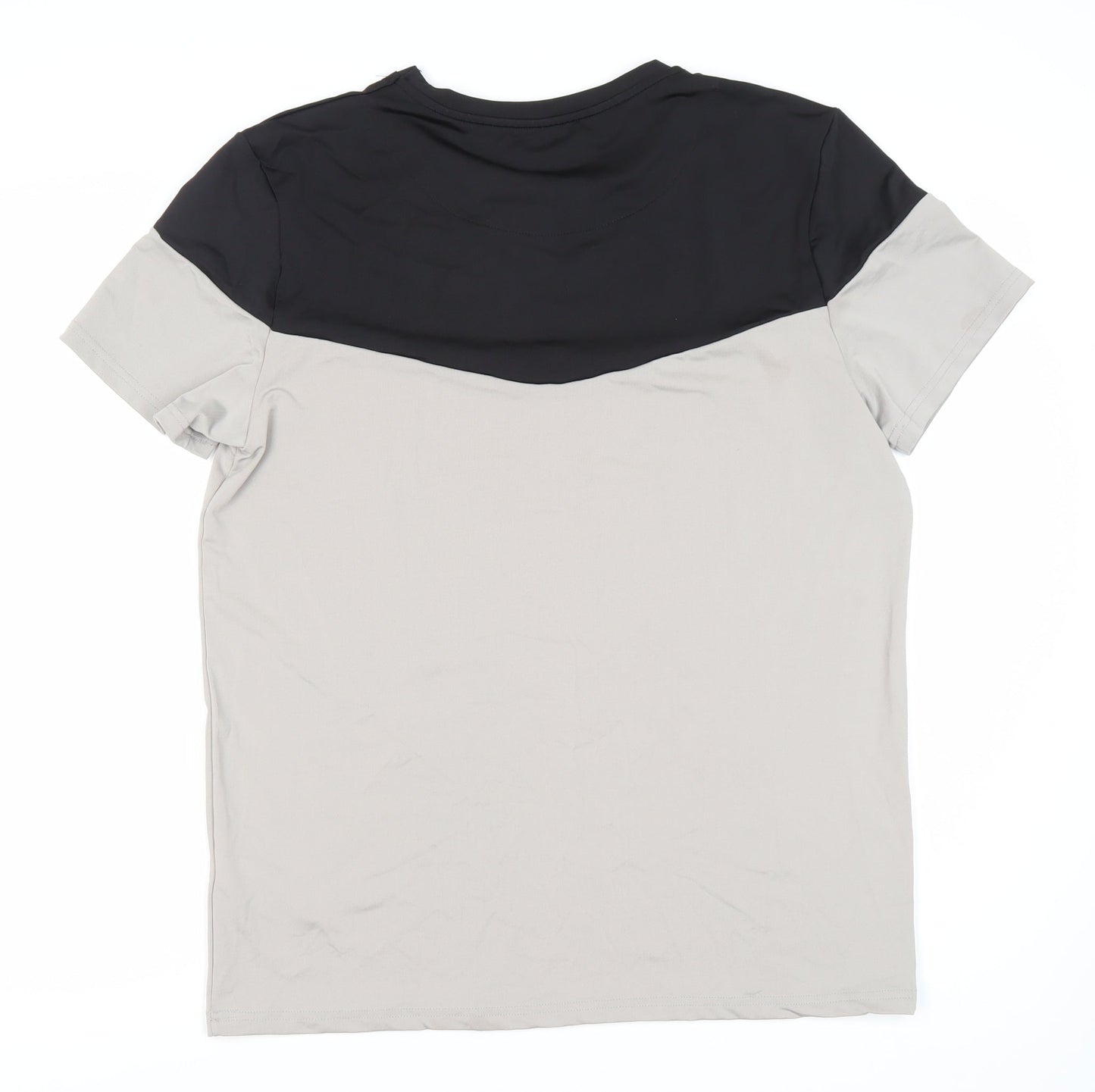 boohooMAN Men's Colourblock T-Shirt XL Black Beige