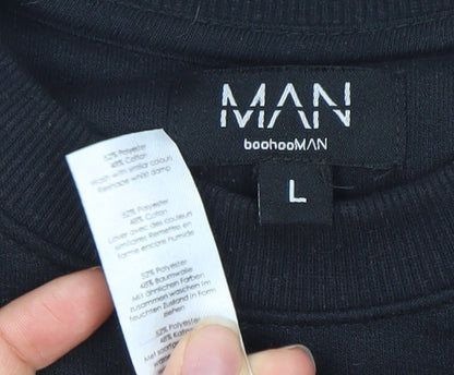 Mens UK Size L boohooMAN Black Pullover Sweatshirt