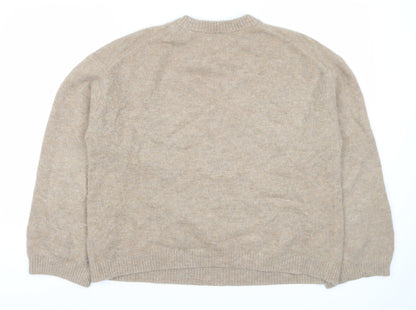 H&M Women's XS Beige Crew Neck Pullover Jumper