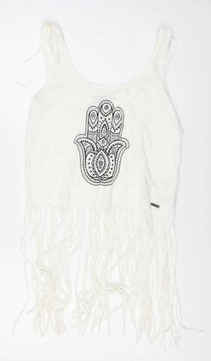 Womens UK Size 10 Lee Cooper White Basic Tank