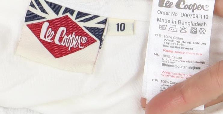 Womens UK Size 10 Lee Cooper White Basic Tank