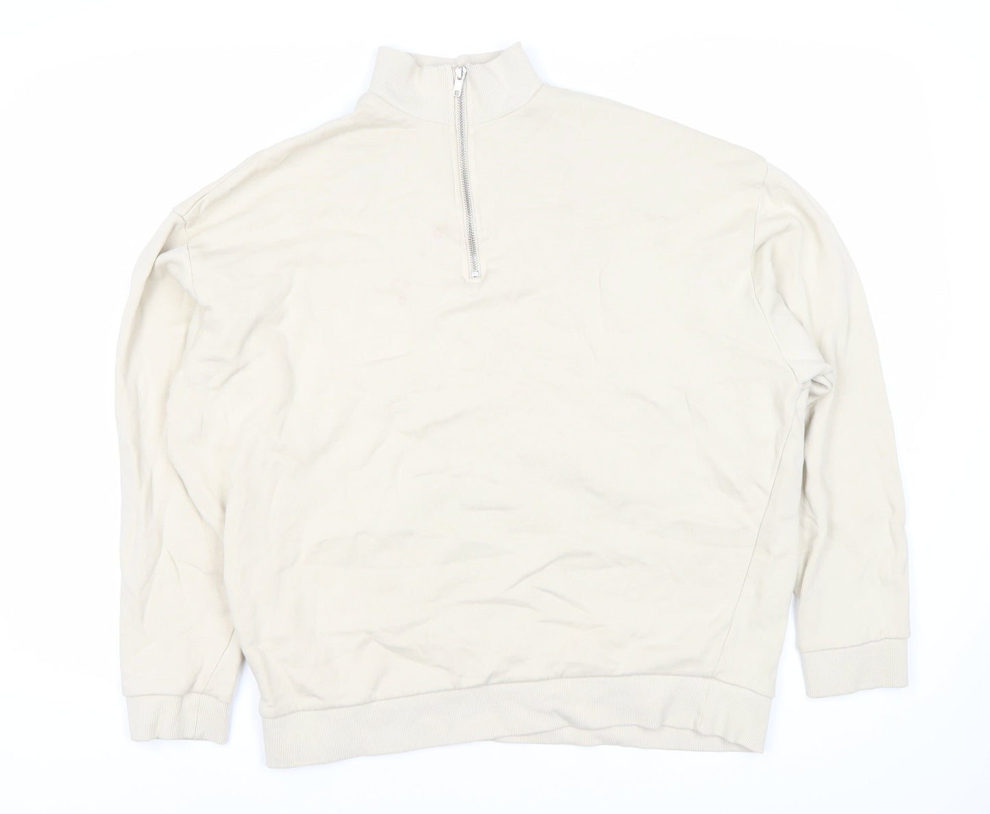 Mens UK Size M ASOS Ivory Full Zip Sweatshirt