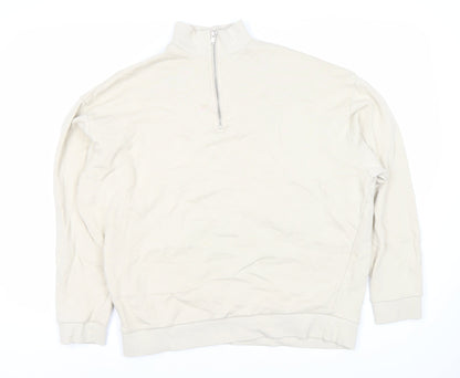 Mens UK Size M ASOS Ivory Full Zip Sweatshirt