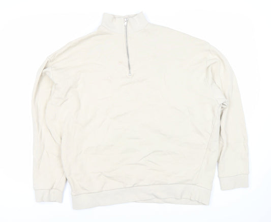 Mens UK Size M ASOS Ivory Full Zip Sweatshirt