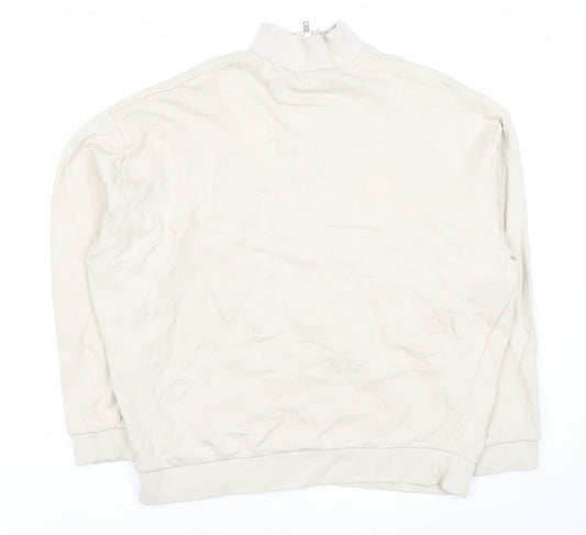 Mens UK Size M ASOS Ivory Full Zip Sweatshirt