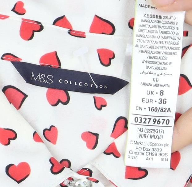 Womens UK Size 8 Marks and Spencer Multicoloured  Button-Up