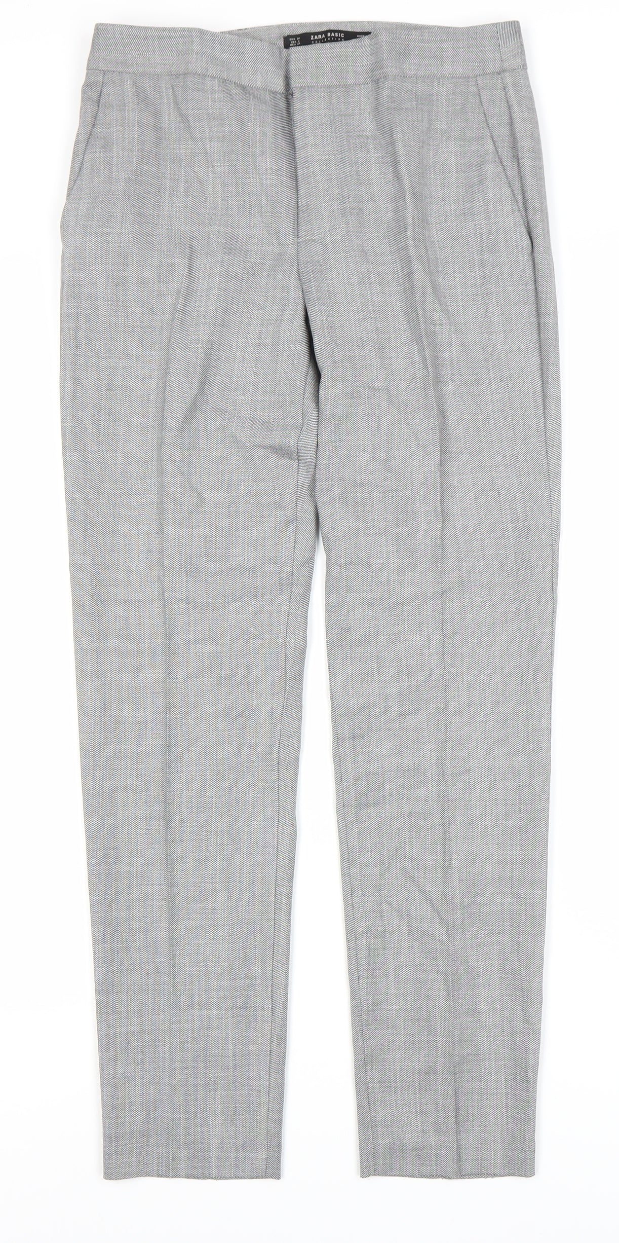 Zara Basic Women's Grey Straight Trousers Size 6