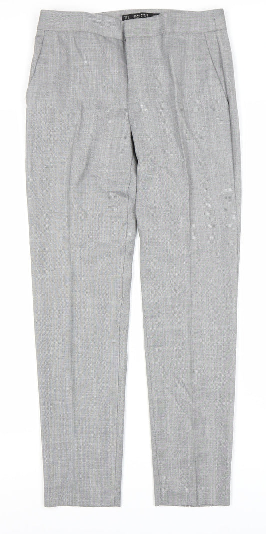 Zara Basic Women's Grey Straight Trousers Size 6