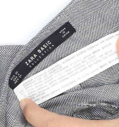 Zara Basic Women's Grey Straight Trousers Size 6