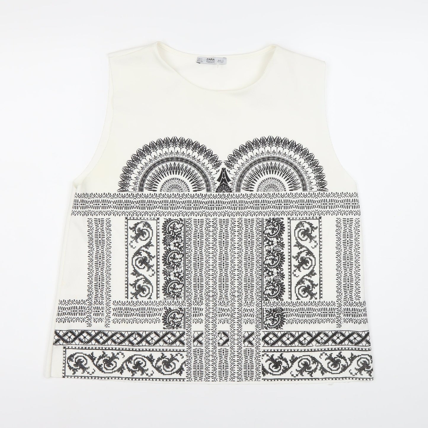 Womens UK Size L Zara White Basic Tank