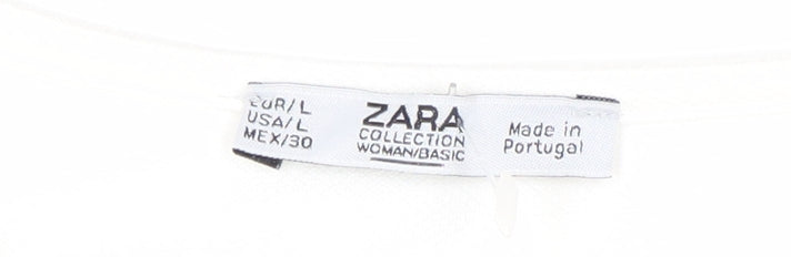 Womens UK Size L Zara White Basic Tank