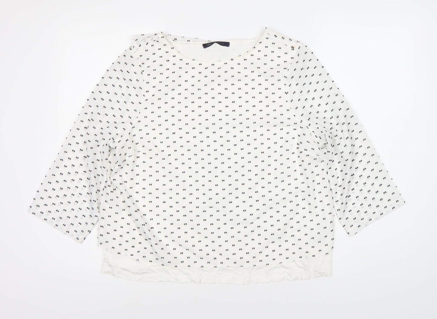 Womens UK Size 14 Marks and Spencer White  Blouse