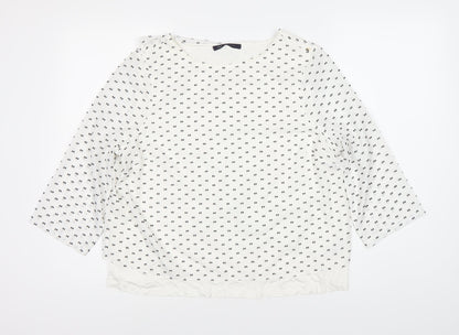 Womens UK Size 14 Marks and Spencer White  Blouse