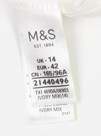 Womens UK Size 14 Marks and Spencer White  Blouse
