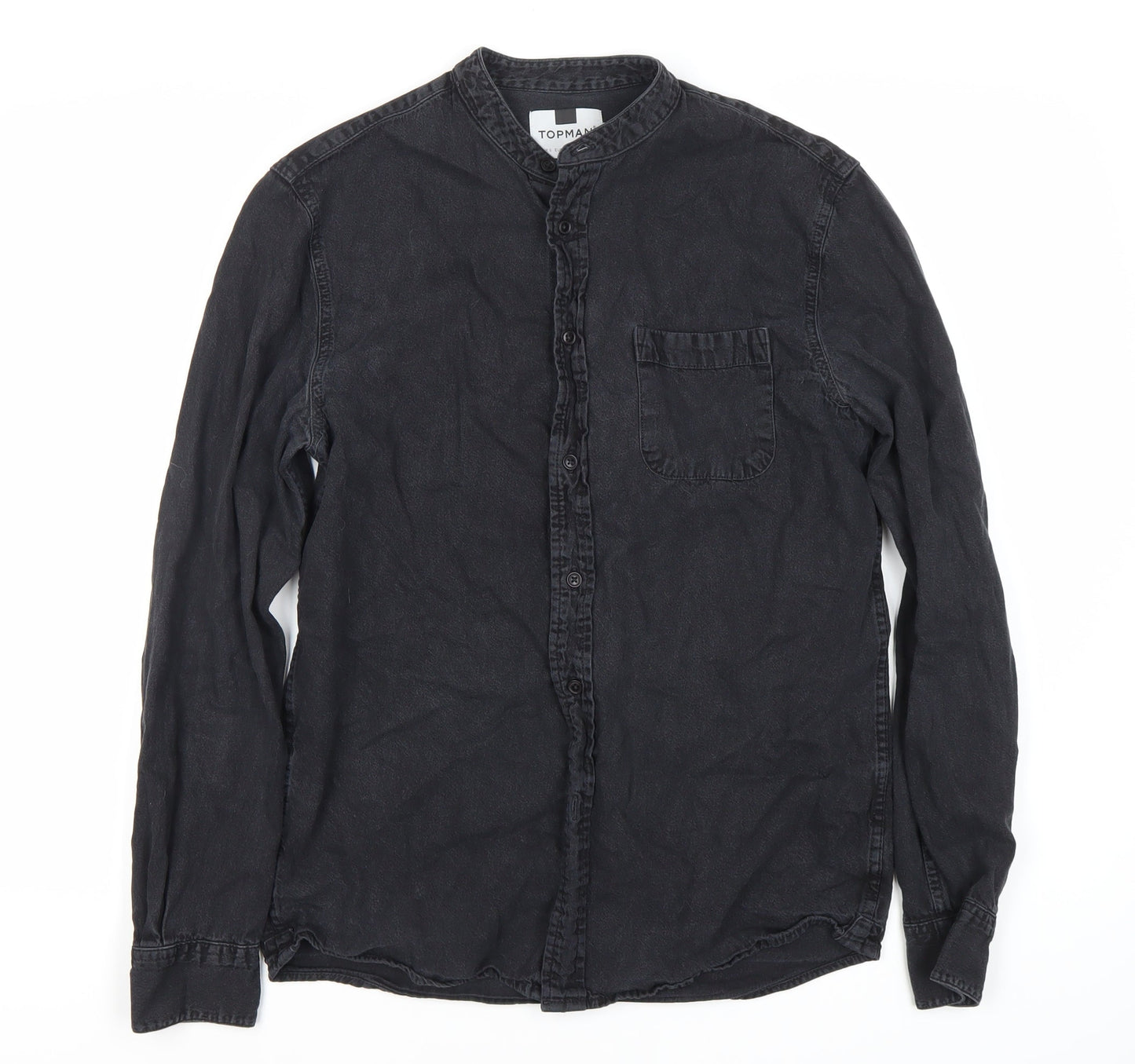 Topman Men's Black Long Sleeve Button-Up Shirt