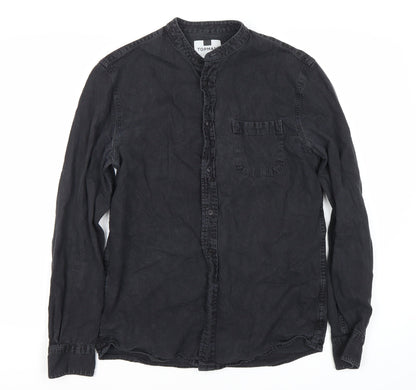 Topman Men's Black Long Sleeve Button-Up Shirt