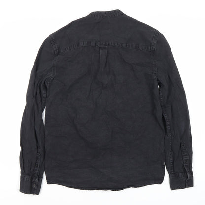 Topman Men's Black Long Sleeve Button-Up Shirt