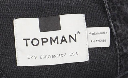 Topman Men's Black Long Sleeve Button-Up Shirt