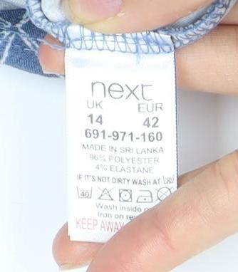 Next Women’s Blue Geometric Half Sleeve Dress