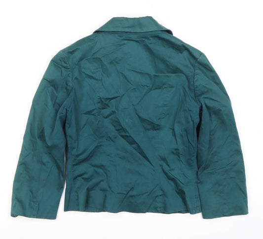 H&M Green Women's Blazer, Size 6, Classic Fit, Lined