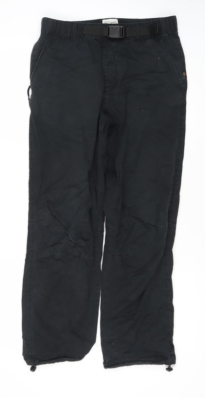 River Island Men's Black Elastic Waist Trousers S