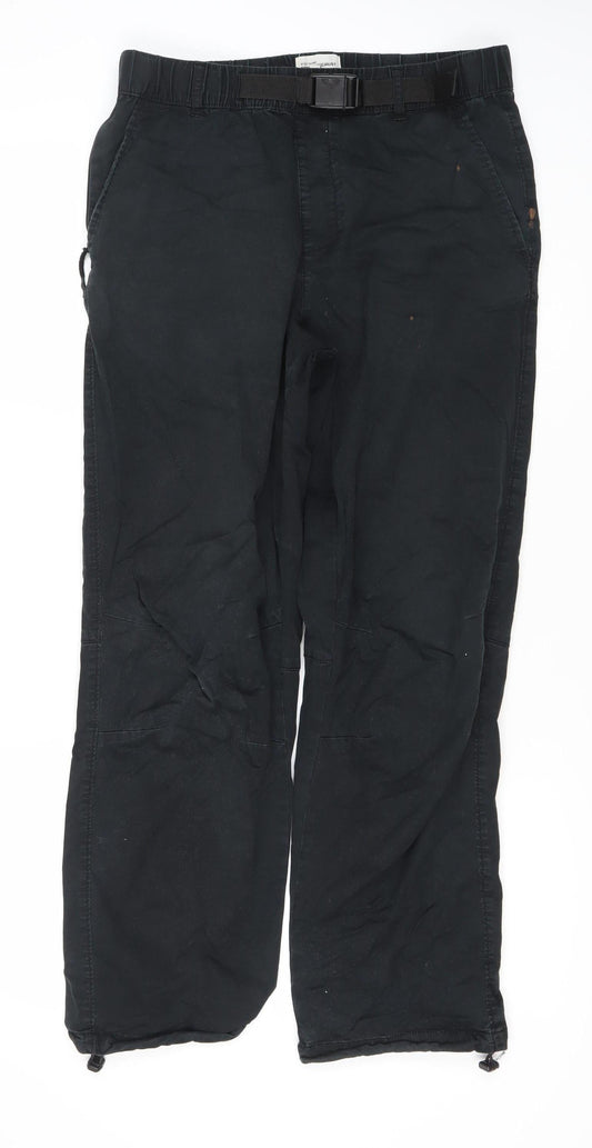 River Island Men's Black Elastic Waist Trousers S