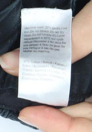 River Island Men's Black Elastic Waist Trousers S