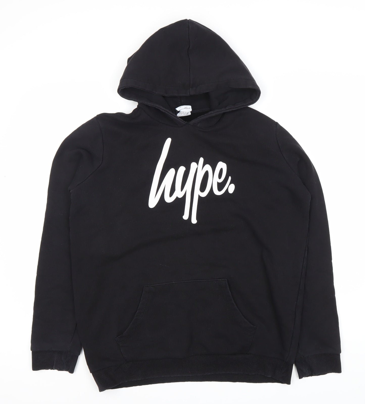 Hype Boys Black Logo Pullover Hoodie 16 Years