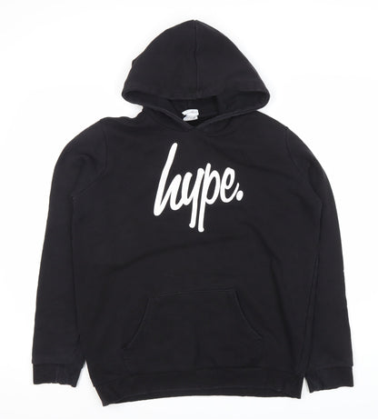 Hype Boys Black Logo Pullover Hoodie 16 Years