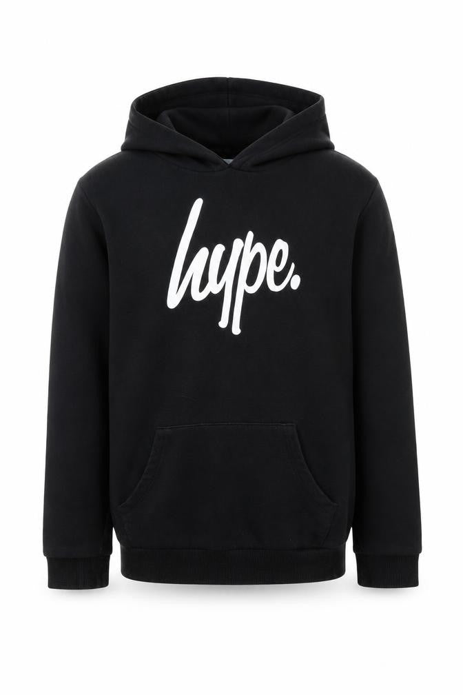 Hype Boys Black Logo Pullover Hoodie 16 Years