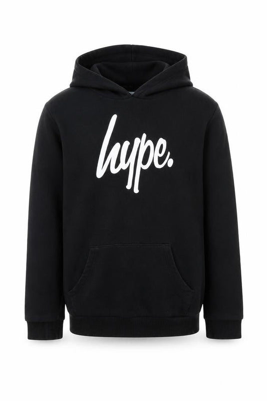 Hype Boys Black Logo Pullover Hoodie 16 Years