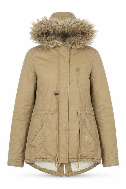 Womens UK Size 10 Divided Beige Parka Coat