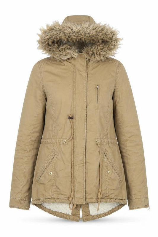Womens UK Size 10 Divided Beige Parka Coat